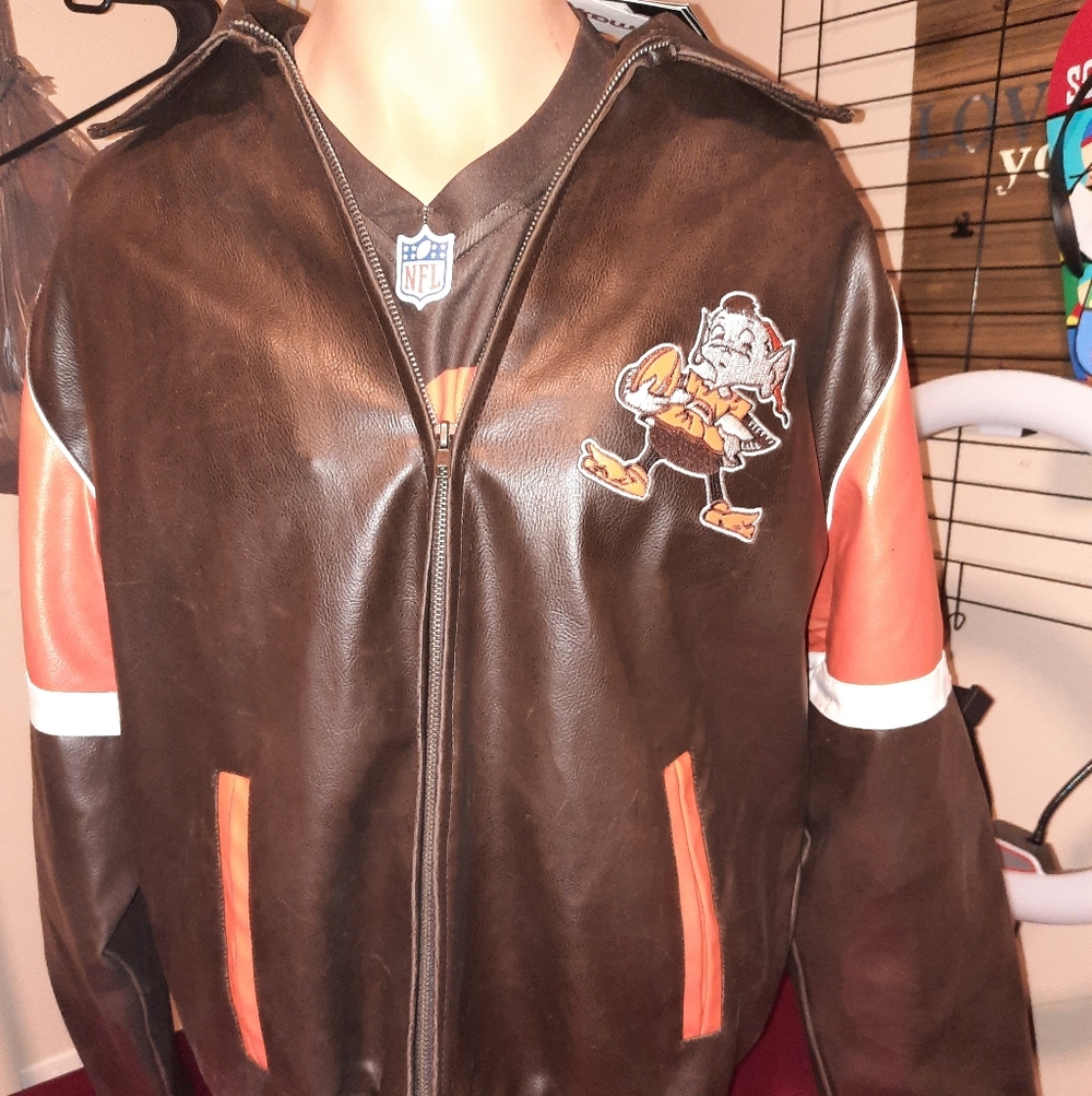 NFL Brown and Orange Bomber Jacket